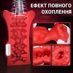 Мастурбатор автоматичний оральний Smart Big Mouth 16 см Червоний - мініатюра 6