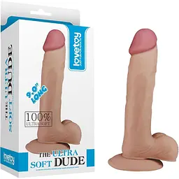Фалоімітатор із присоскою LoveToy The Ultra Soft Dude Flesh 22 см тілесний