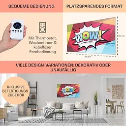 Інфрачервоний обігрівач Klarstein Wonderwall Air Pop Art 60 (10034236) - мініатюра 6