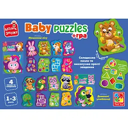 Пазли максі з грою Малюк Зможе «Лісові звірі» Vladi Toys VT1722-22 Укр - мініатюра 3