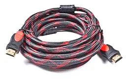 Кабель HDMI-HDMI посилений в обплетенні фільтри ферити v 1.4 шнур UKC 10м