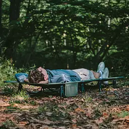 Ліжко туристичне складане Naturehike XJC08 CNK2550WS020 (поліестер + алюміній) Чорний - мініатюра 9