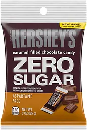 Шоколадні цукерки Hershey's Zero Sugar Caramel Filled Chocolate Candy 85г