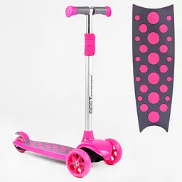 Самокат Best Scooter 30х11.5х63-80 см Рожево-сірий 000231313 - мініатюра 2