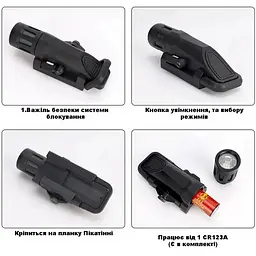 Ліхтар підствольний WML G2 Tactical Scout (Чорний) - мініатюра 6