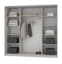Шафа-купе тридверна MebelStar Комбо AL 2ДСП/Дзеркало 220x60x210 см Дуб тахо (MBS-4301) - мініатюра 2