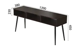 Тумба під телевізор Кентуккі Ferrum-decor 45x139x38 Чорний метал ДСП Венге Магія 16 мм. (FRD-106729) - мініатюра 4