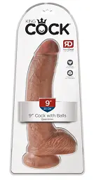 Фалоімітатор Pipedream Cock 9 Inch With Balls, 23 см (коричневий) - мініатюра 5