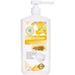 Засіб для ручного миття посуду Nata-Clean з ароматом лимону, з дозатором, 1000 мл - мініатюра 2