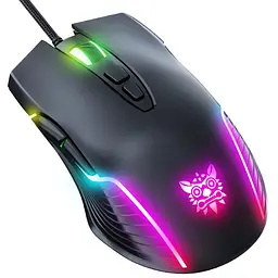 Комп'ютерна мишка Onikuma ігрова CW-97 6400 DPI RGB підсвітка 7 кнопок безшумна дротова для ПК та ноутбука чорний