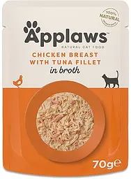 Вологий корм для котів Applaws Chicken Breast with Tuna Fillet in Broth, 70г