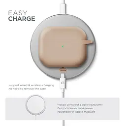 Силіконовий чохол для навушників Apple AirPods 3, Hang Case, пудровий, ультратонкий захисний кейс товщиною 2 мм, захист від подряпин, пилу та ударів, компактний, з карабіном для кріплення, ArmorStandart (ARM60321) - мініатюра 7