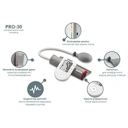 Напівавтоматичний тонометр PRO-30 M-L B.Well (PRO-30/M-L-2336) - мініатюра 9