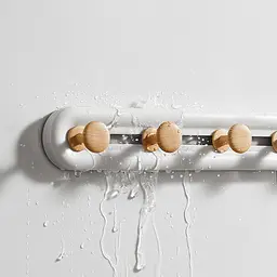 Вішалка МВМ My Home на 6 гачків 50х400 мм білий/дерево (HP-01/6 WHITE/WOOD) - мініатюра 2