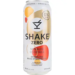 Напиток сокосодержащий Shake Sparkling Rose Strawberry Zero сильногазированный 500 мл (946073)