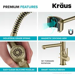 Змішувач для кухні Kraus Artec Pro KPF-1603SFACBMB, Чорний матовий - мініатюра 8