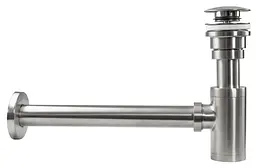 Сифон для раковини Rea nickel brushed універсальний + click-clack REA-A4400, Никель - мініатюра 2