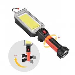 Ліхтар акумуляторний X-Balog BL-8859-B COB з магнітом і гачком для підвішування 2 АКБ 18650 - мініатюра 3