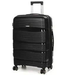 Валіза середня M поліпропілен Worldline Airtex 283 66×44×28см 80л Чорний