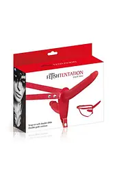 Подвійний страпон Fetish Tentation Strap-On with Double Dildo, 15 см - мініатюра 3