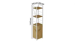 Етажерка 3/34 Ferrum-decor Серії Конект з тумбою 144x34x28 Білий ДСП Артизан (FRD-104433) - мініатюра 3