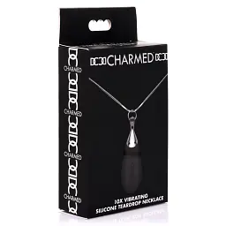 Кольє з підвіскою вібратором Charmed Vibrating Silicone Teardrop Neckl, 90 см (чорний) - мініатюра 4