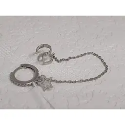 Срібна сережка-каффа на хелікс. 4995 - мініатюра 3