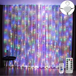 Гірлянда штора Sun Lamp крапля роси 3х3 метри 300 LED з пультом та USB живленням, RGB, мульти світіння