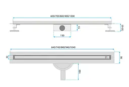 Трап для душу Rea Neox 100 Slim Pro gold REA-G5804 - мініатюра 6
