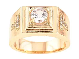 Перстень XUPING Позолота 18K "Фіаніт з візерунком цирконієм" (261112) р.20.5