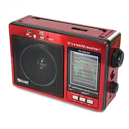 Радіоприймач GOLON-RX 006/0816 USB+SD Червоний - мініатюра 2