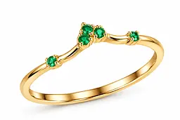 Жіноча золота каблучка Jewellery Continent зі смарагдами 22 (К-0934) - мініатюра 2