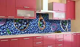 Вініловий кухонний фартух Чорниця наклейка для кухні ПВХ лісові Ягоди Сині 65х250 см Happy Pocket Z181589 - мініатюра 2