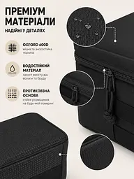 Сумка-органайзер для інструментів із тканини Oxford 600D з 18 кишенями 36,7×21,5×20,5 см, чорна (49676313) - мініатюра 6