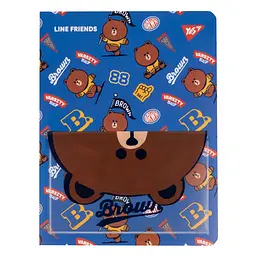 Папка з 20 файлами А4 YES Line Friends. Brown з фронтальною кишенею (492109)