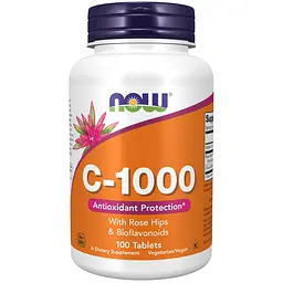 Вітаміни та мінерали NOW Vitamin C-1000 with Rose Hips & Bioflavonoid, 100 таблеток