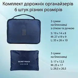 Набір органайзерів для подорожей LoveYouHome 6 шт. синій (61028) - мініатюра 2
