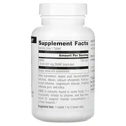 Натуральна добавка Source Naturals DMAE, 50 таблеток - мініатюра 2