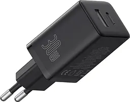 Блок живлення зарядний адаптер Baseus Cube Fast Charger 2 порти C + U 30 W (P10111404113-00) чорний - мініатюра 6