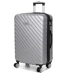 Валіза середня M ABS-пластик Madisson Snowball 03403 68х44х27см 68+13л Срібна