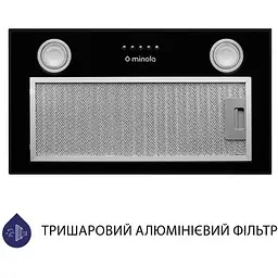 Витяжка вбудована Minola HBI 5722 BL 1200 LED - мініатюра 3