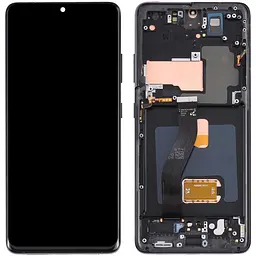 Дисплей Samsung G998 Galaxy S21 Ultra чорний, OLED, з рамкою, Phantom Black