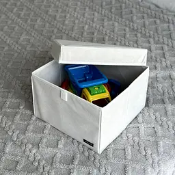 Короб  ORGANIZE  для іграшок та настільних ігор L з кришкою - 30*30*20 см (білий) - мініатюра 3
