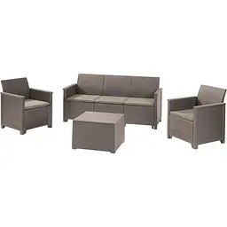 Комплект садових меблів Keter Emma 3 seater set стіл-скриня бежевий