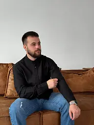 Сорочка чоловіча з льону 31340 XL чорна - мініатюра 3