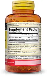 Натуральна добавка Mason Natural Garlic Oil 500 mg, 100 капсул - мініатюра 2