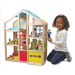 Дерев'яний ляльковий будиночок Melissa&Doug, з підйомником і меблями (MD2462) - мініатюра 5
