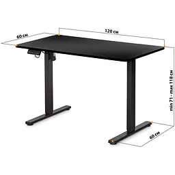 Комп'ютерний ігровий стіл Mealux PowerDesk Lite Black (EVO-201 Lite B/B) [111796] - мініатюра 3