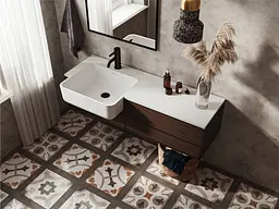 Умивальник Miraggio FONTANA L (0000518) Miramarble, Глянцевий, Накладний/Врізний, Білий - мініатюра 6