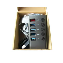 Концентратор Dynamode 5 ports USB3.0 to 4*USB3.0+2.4А Power Adapter 2.5A/12V (DM-UH-P405-G) - мініатюра 9